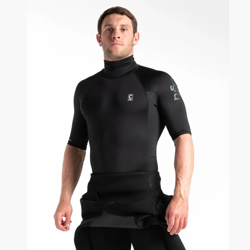 C-Skins Mens Short Sleeve Rash Vest Black